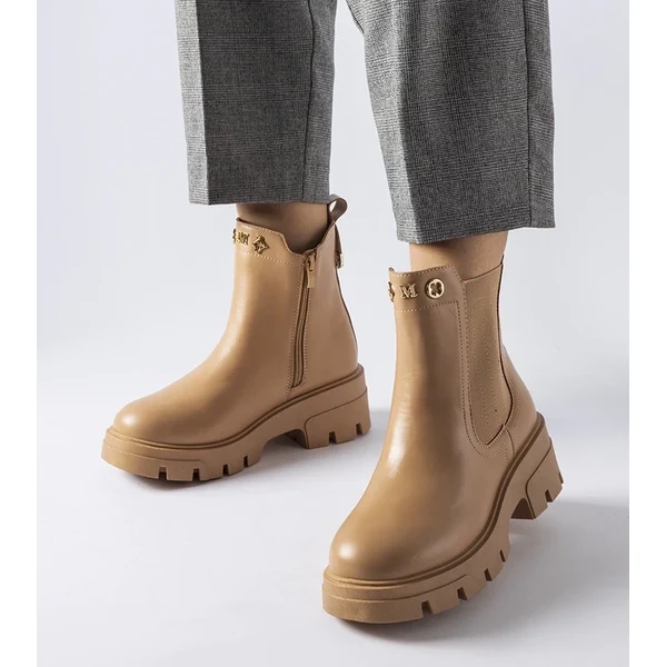 Gemre Beige zateplené ozdobné čižmy Federica 65418665