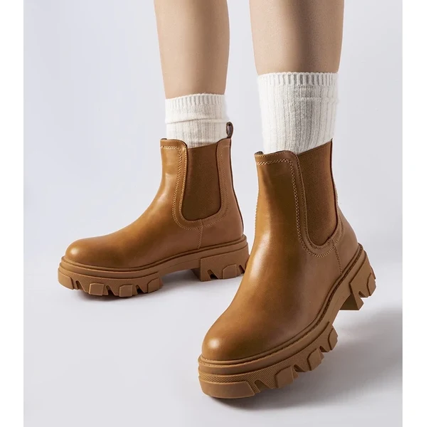 Gemre Hnedé topánky Giulio s hrubou podrážkou a zateplením. 65418673