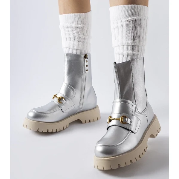 Gemre Strieborné zateplené čižmy Overlook 65418693