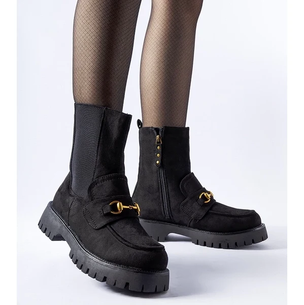 Gemre Čierne zateplené čižmy s klipkou Overlook 65418698