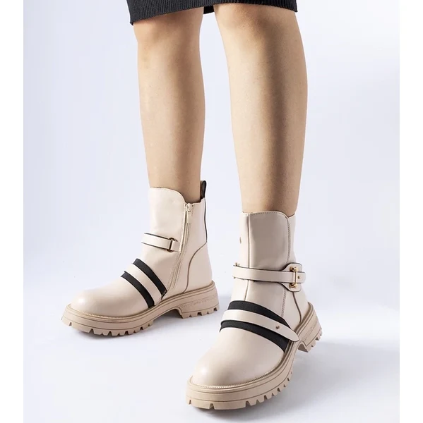 Gemre Bežové zateplené čižmy Laderoute 65418708