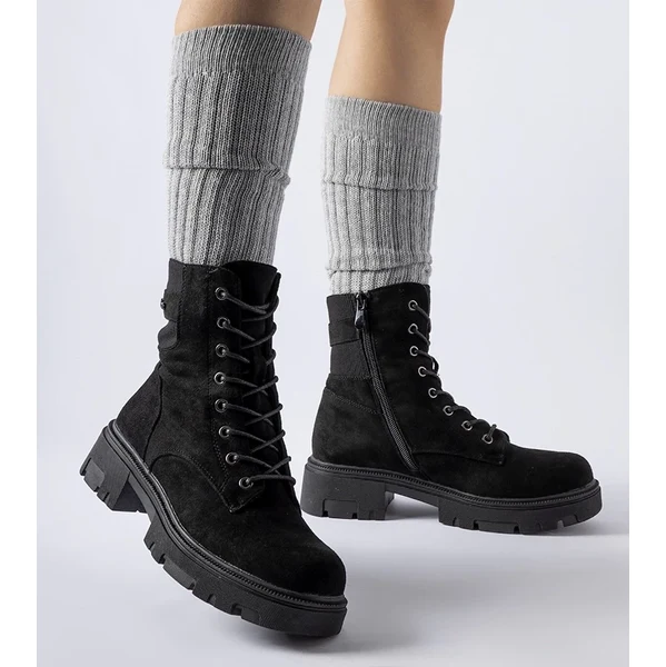 Gemre Čierne ľahko zateplené čižmy z ekokože Cunha 65418701