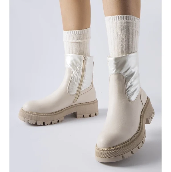 Gemre Beige členkové čižmy s ozdobným vrchom Garrett. 65418715