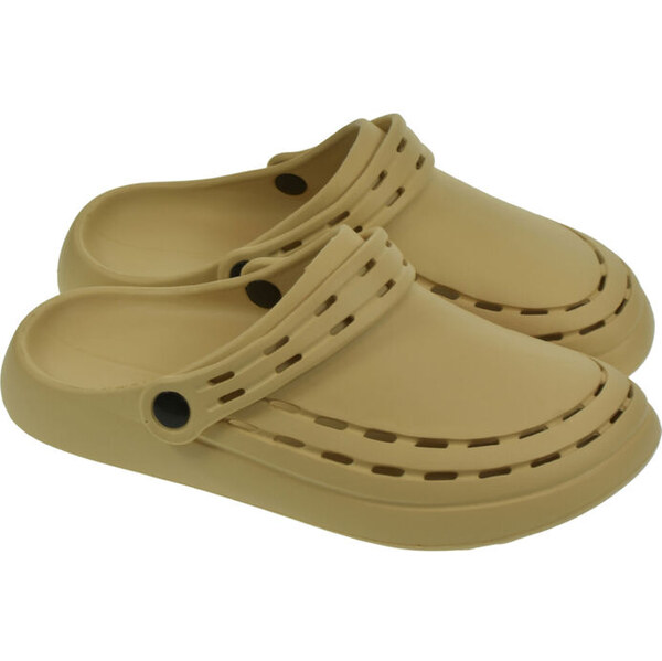 JOHN-C Pánske béžové gumené šľapky WalkComfort 65421040