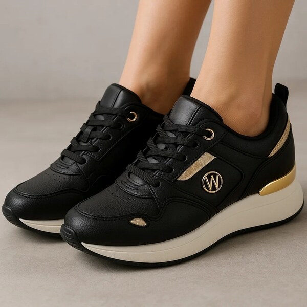 WDE Dámske čierne tenisky Milano Comfort Black 65421044