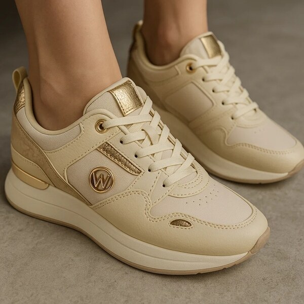 WDE Dámske béžové tenisky Aurora 65421045