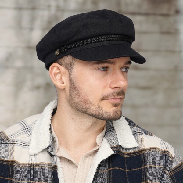 KRUMLOVANKA Čierna námornícka kapitánka-Fisherman style Herrigbone Ba 65423618