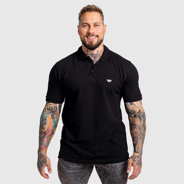 Pánske polo tričko Iron Aesthetics Pique, čierne 65424112