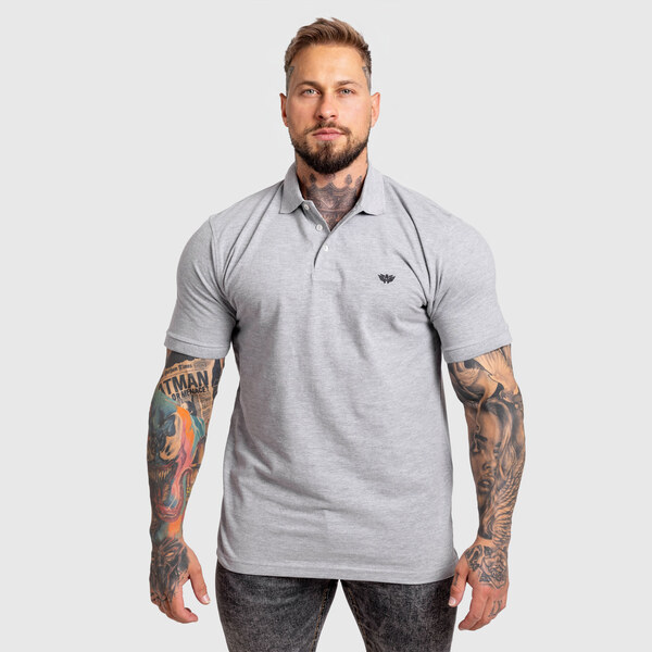Pánske polo tričko Iron Aesthetics Pique, sivé 65424113