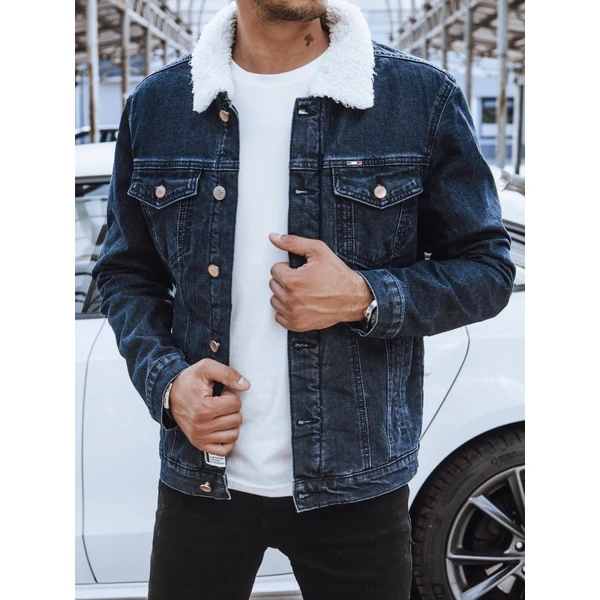 Tmavomodrá pánska riflová bunda Dstreet 65430107