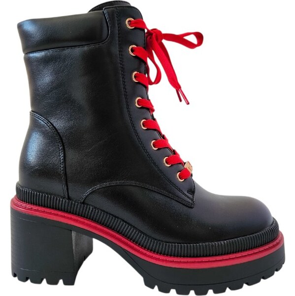 Šnurovacie členkové čižmy Gai Mattiolo Black Red 65427870