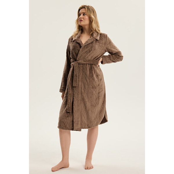 Henderson Mäkký dámsky župan Cordi hnedý 65490106