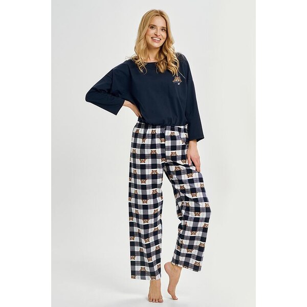 Taro Dámske pyžamo Astrid flanelové modré 65481290