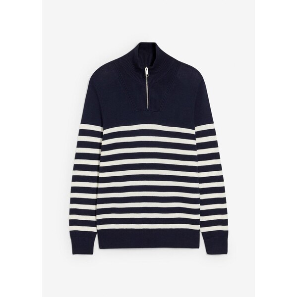 bonprix Pulóver s golierom, Regular Fit, farba modrá 65431918