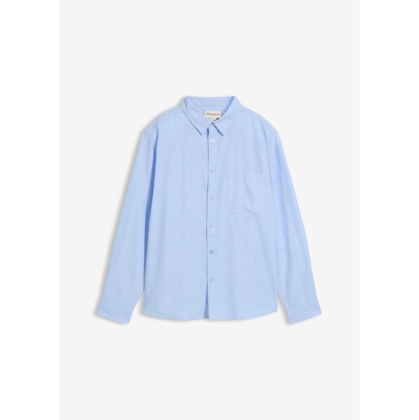 bonprix Košeľa s dlhým rukávom Oxford z čistej bio bavlny, farba modrá 65432046