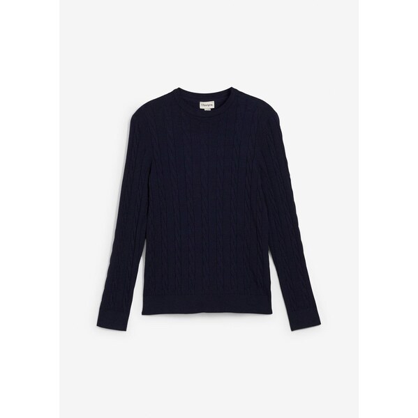 bonprix Jemne pletený pulóver s osmičkovým vzorom, z mäkkého mixu 65432138