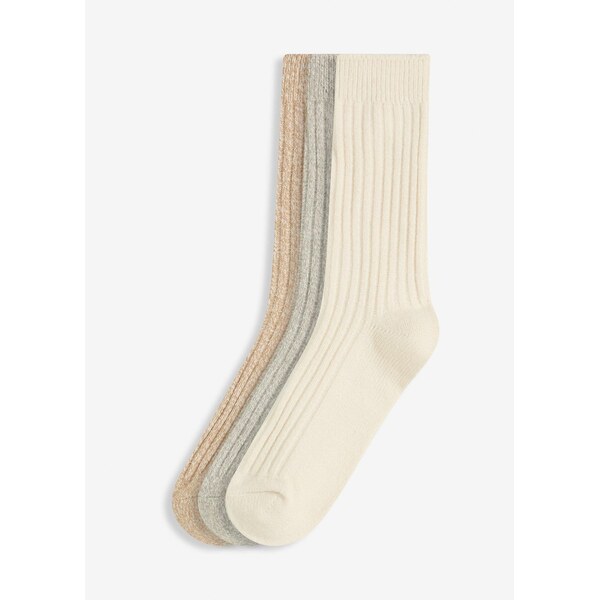 bonprix Ponožky, vrúbkované, s mäkkým vláknom (3 ks v balení), farba 65432157