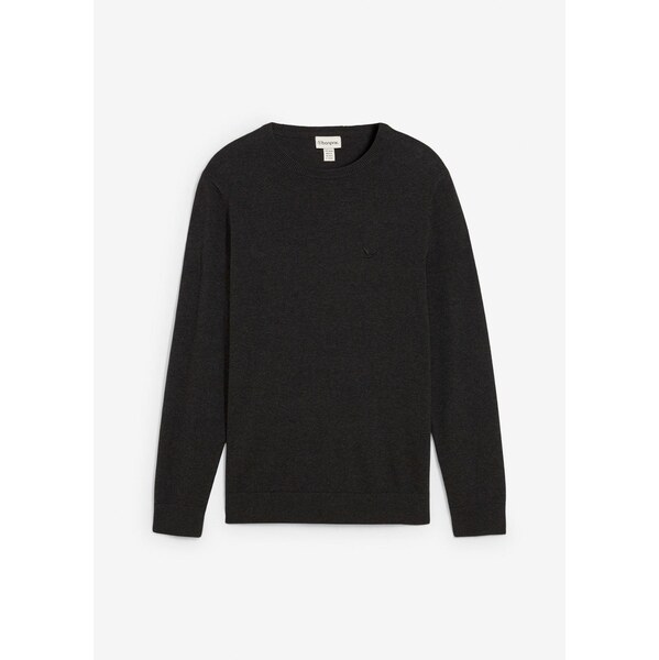 bonprix Jemne pletený pulóver z čistej bavlny, farba šedá 65432253