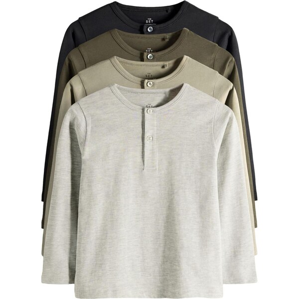The Set Tričko svetlosivá / olivová / svetlozelená / čierna 65661081