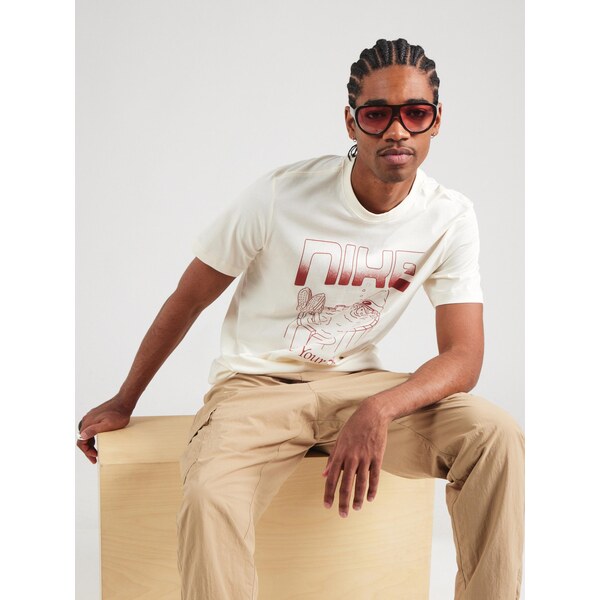 Nike Sportswear Tričko M90 svetlobéžová / červená 65475319