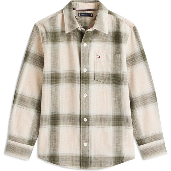 TOMMY HILFIGER Košeľa svetlobéžová / olivová / biela 65436821