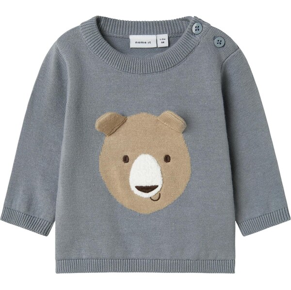 NAME IT Sveter NBMOBERRYS tmavobéžová / zafírová / biela 65494737