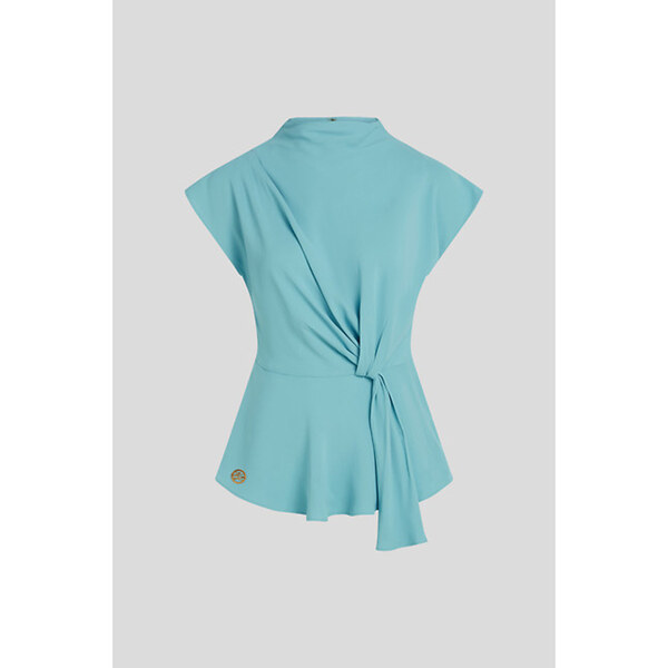 BLÚZKA KARL LAGERFELD FLUID SHORT SLEEVE KNOT BLOUSE 67047510