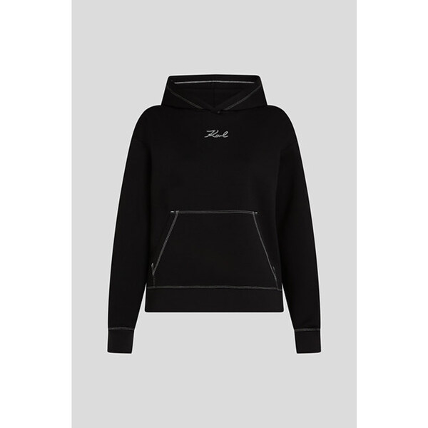 MIKINA KARL LAGERFELD CONTRAST STITCH HOODIE 65435531