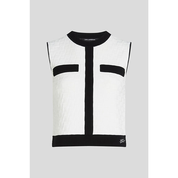 SVETER KARL LAGERFELD CONTRAST SLEEVELESS KNIT TOP 67047512