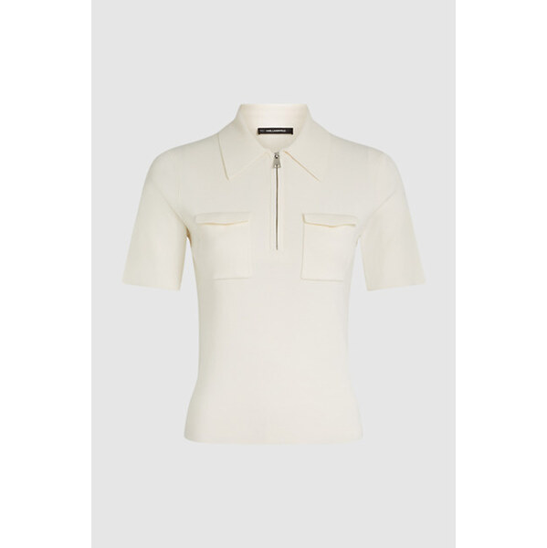 SVETER KARL LAGERFELD EVERYDAY KNIT ZIP POLO 67047513