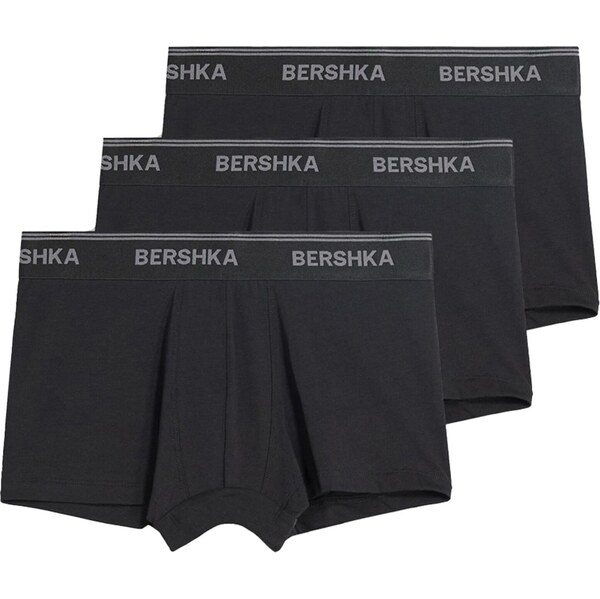 Bershka Boxerky sivá / antracitová 65893117