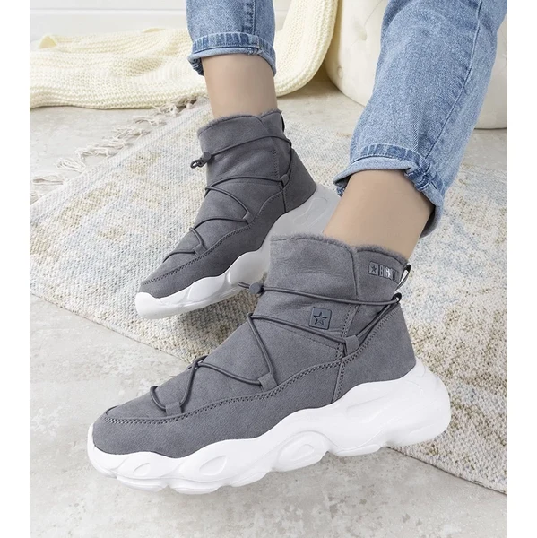 Šedé štýlové dámske snehové topánky Big Star 65441605