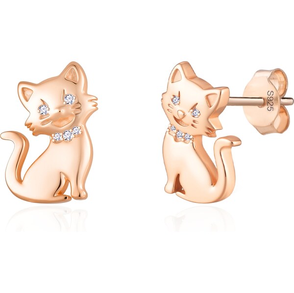 Olivie Strieborné náušnice MAČKA ROSE 9697 65451194
