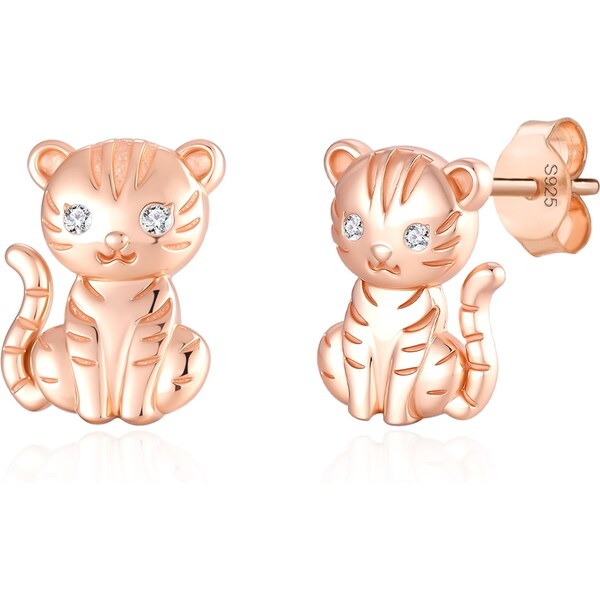 Olivie Strieborné náušnice TYGR ROSE 9699 65451196