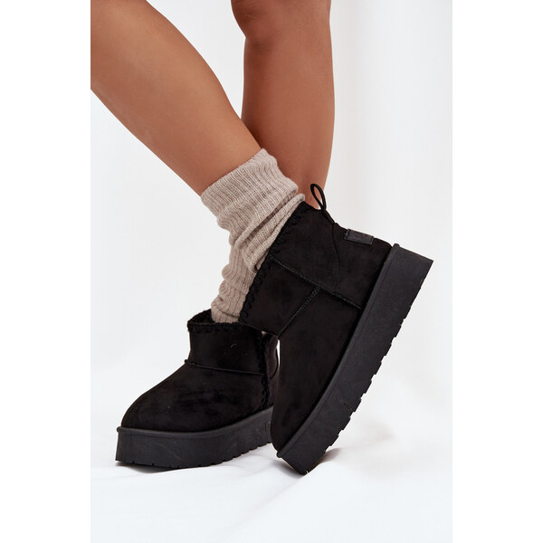 Big Star Shoes Śniegowce Damskie Na Platformie Z Przeszyciami Big Star 66663553