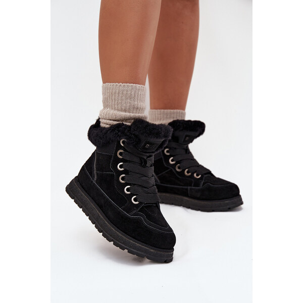 Big Star Shoes Zamszowe Śniegowce Trapery Damskie Na Platformie Z 66663563