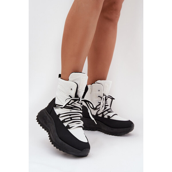 Big Star Shoes Śniegowce Damskie Na Zamek Big Star SS274060 Biało 66663588