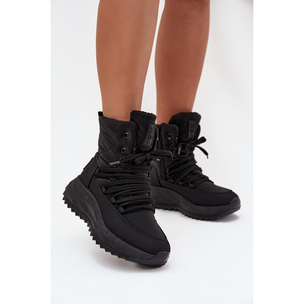 Big Star Shoes Dámske snežnice Big Star so zipsom - čierne 65448481