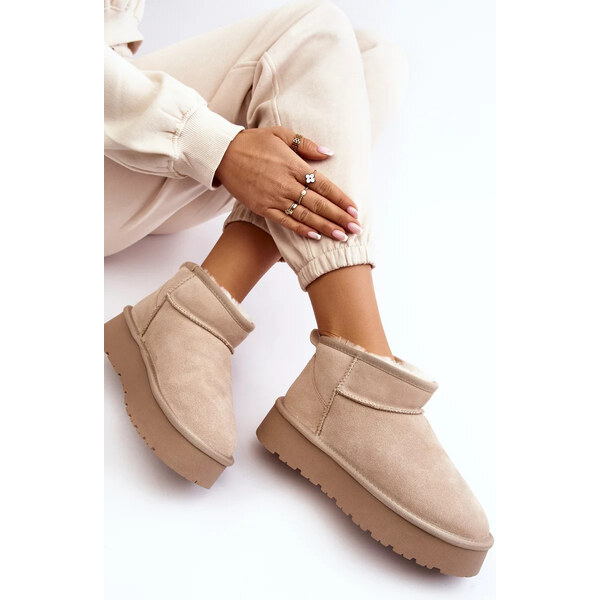 Kesi Módne semišové nízke snežnice Light Beige Nucca 65450030