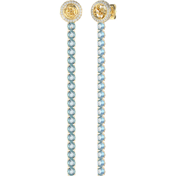 Guess Výrazné pozlátené náušnice s modrými kryštálmi Paradise 66593274