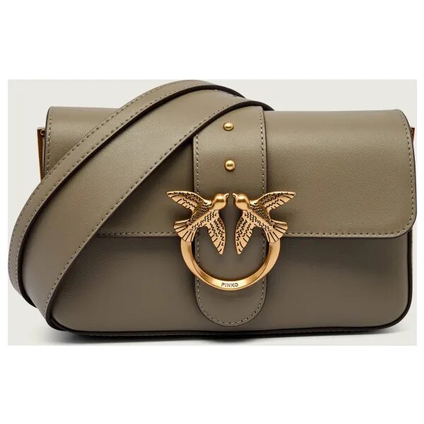 Pinko Kožená kabelka na rameno LOVE ONE MINI SLOUCHY 65393817