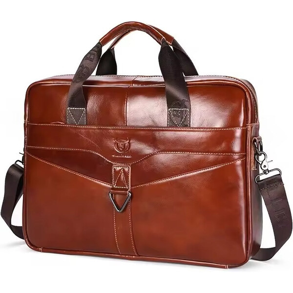 Bullcaptain pánska kožená taška Dullan Hnedá 10L 65230361