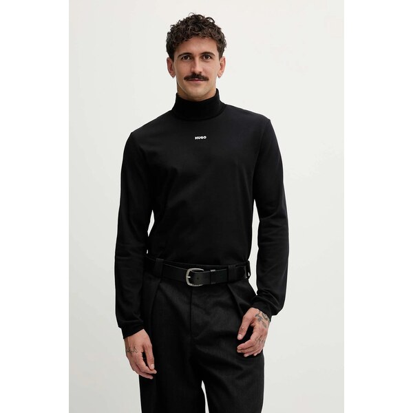 Bavlnené tričko s dlhým rukávom HUGO Daporollo 65454143