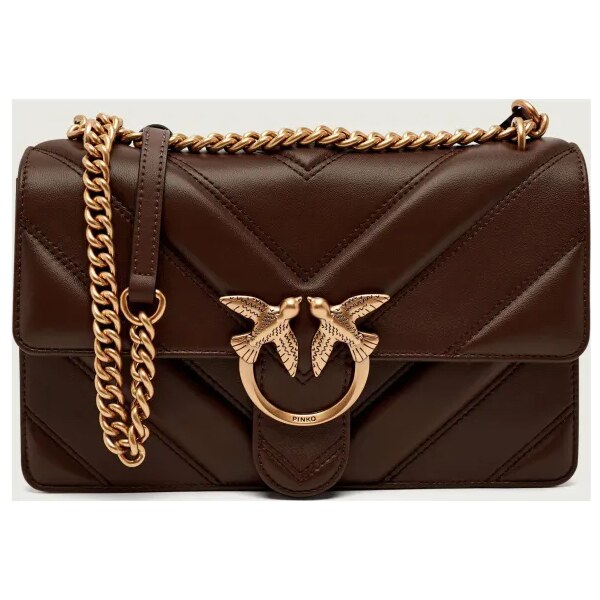 Pinko Kožená kabelka na rameno LOVE ONE CLASSIC LIGHT 65434177