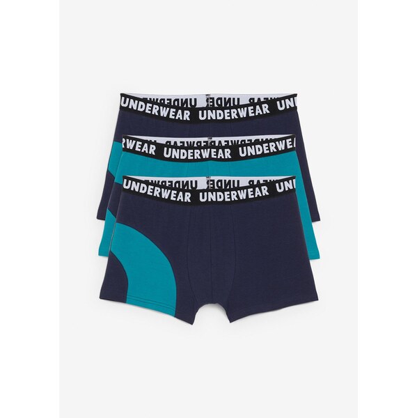 bonprix Boxerky, priliehavé, s bavlnou (3 ks v balení), farba modrá 65454498