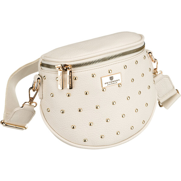 Peterson Svetlobéžová dámska ľadvinka z ekologickej kože so zdobením 65454807