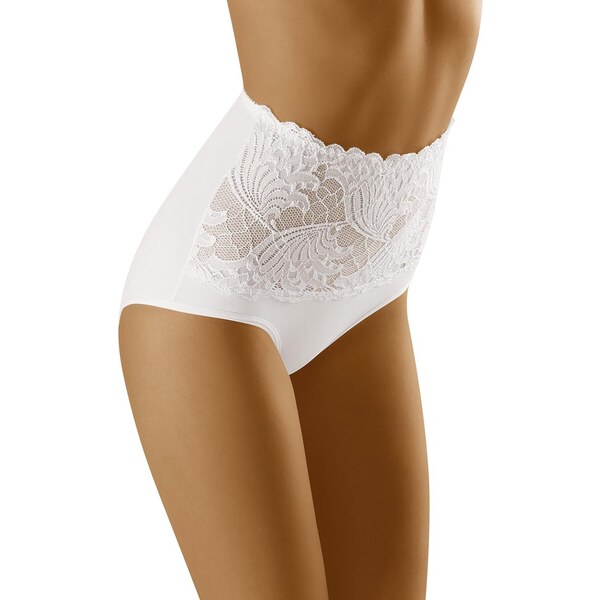 Wol-Bar Sťahovacie nohavičky s vyšším pásom čipkované Kaja biele, 20151063