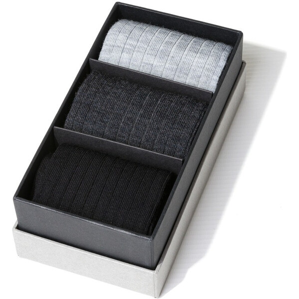 Steven Krabice 3 páry - pánske vlnené ponožky 175 65455123