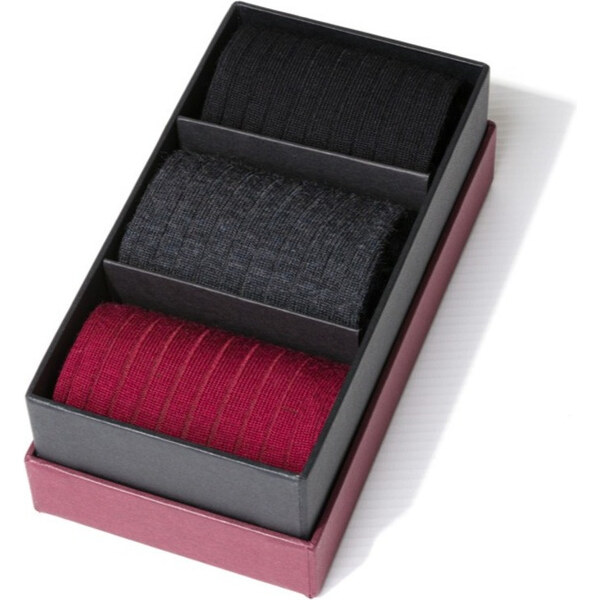 Steven Krabice 3 páry - pánske vlnené ponožky 175 65455125