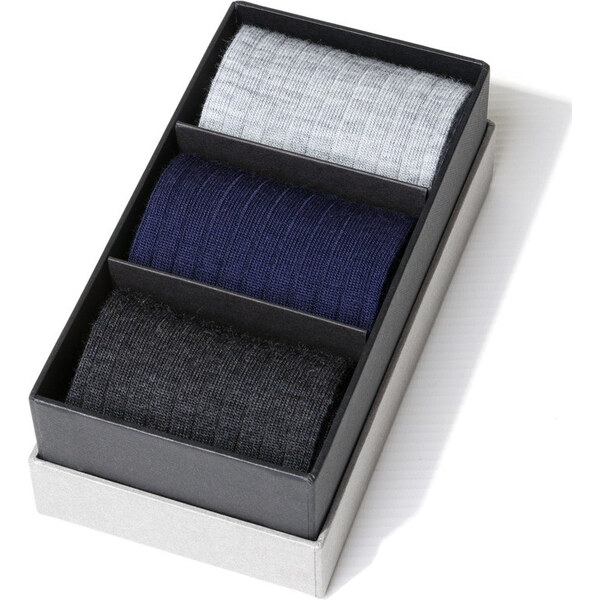 Steven Krabice 3 páry - pánske vlnené ponožky 175 65455124